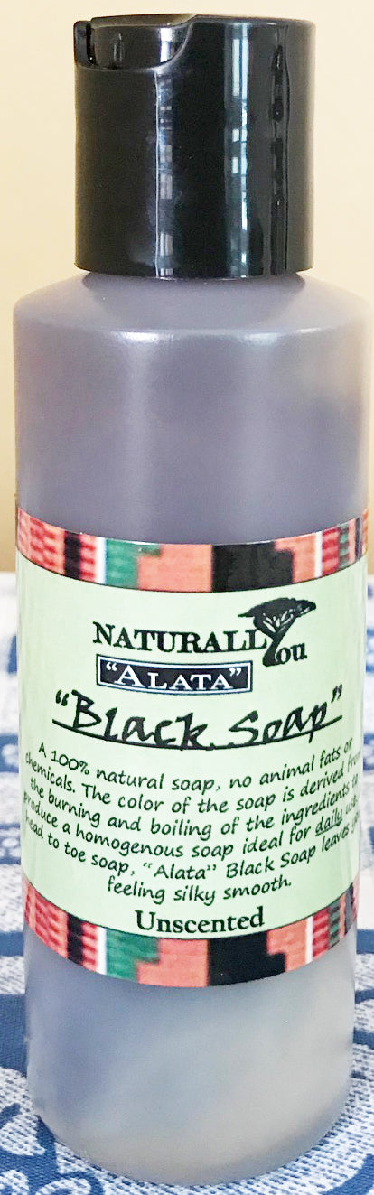 ALATA BLACK SOAP - 4-OZ LIQUID (WHOLESALE - DOZEN TO A BX)